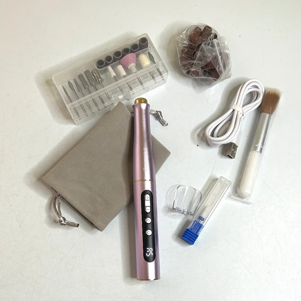 Violet Rechargeable Cordless Electric Nail Drill Set